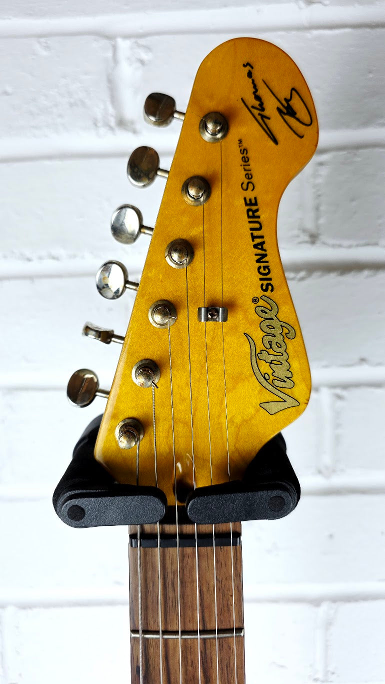 VINTAGE THOMAS BLUG SIGNATURE SERIES ELECTRIC GUITAR HYBRID SUNBURST