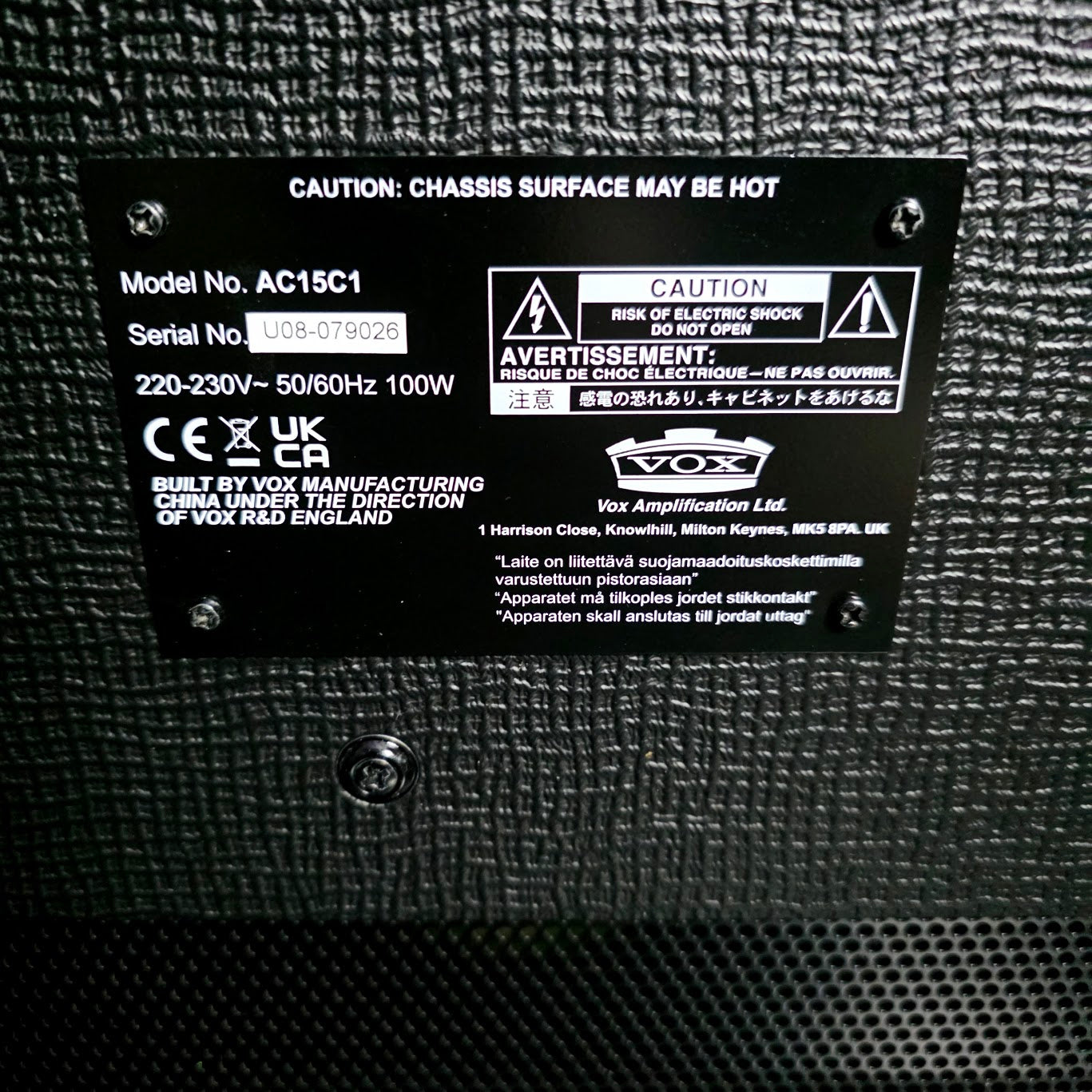 VOX AC15C1 COMBO VALVE AMP