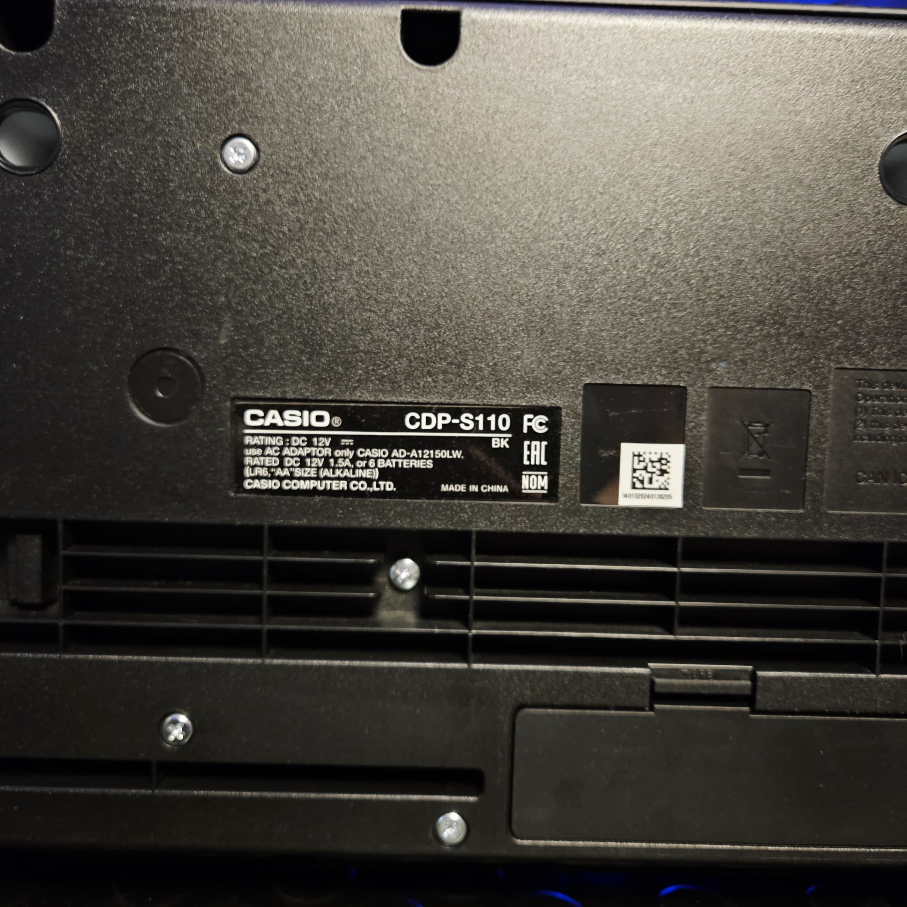 CASIO CDP S110 BLACK 88 KEY TOUCH SENSITIVE DIGITAL PIANO KEYBOARD