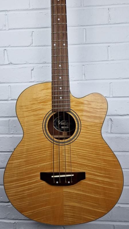 VINTAGE VCB430N NATURAL ELECTRO ACOUSTIC BASS GUITAR