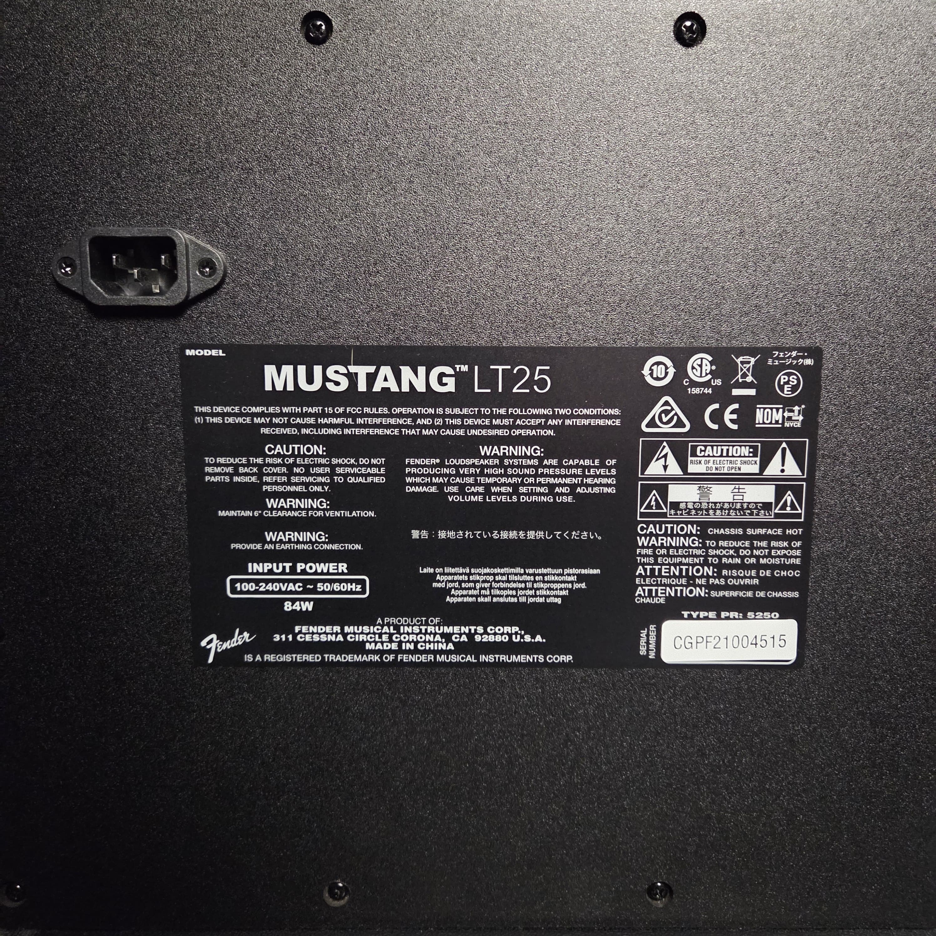 FENDER MUSTANG LT25 COMBO GUITAR AMP