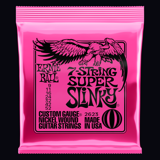 ERNIE BALL 7-STRING SUPER SLINKY ELECTRIC GUITAR STRINGS (9-52)