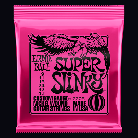 ERNIE BALL SUPER SLINKY ELECTRIC GUITAR STRINGS (9-42)