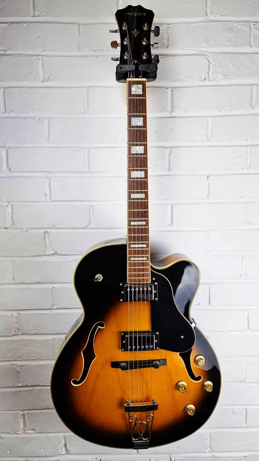 ARIA FA65 HOLLOW BODY SUNBURST JAZZ ELECTRIC GUITAR