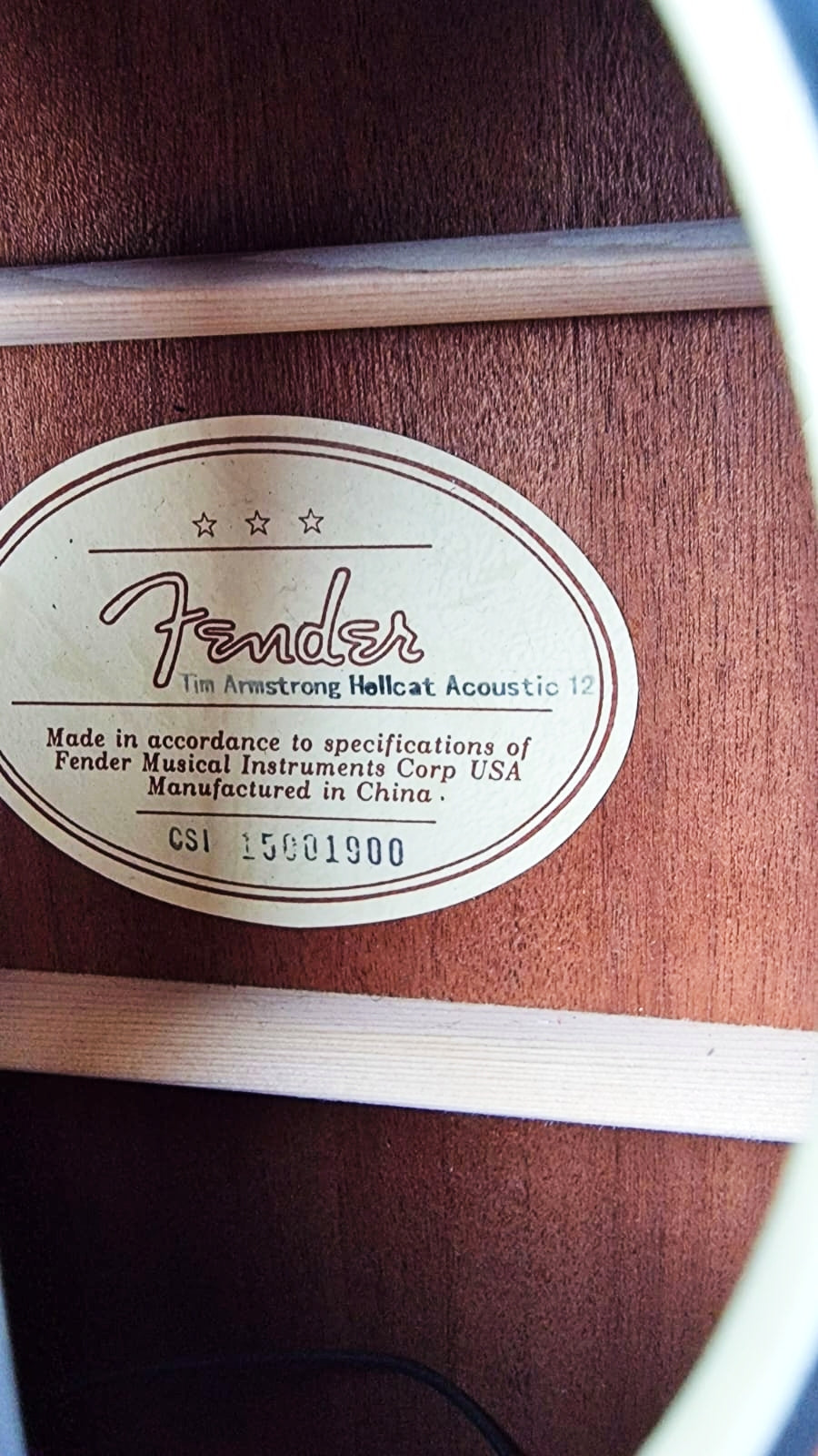 FENDER TIM ARMSTRONG HELLCAT SIGNATURE 12 STRING ACOUSTIC GUITAR