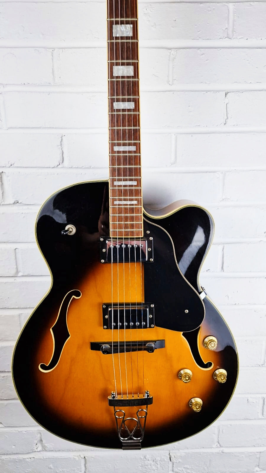 ARIA FA65 HOLLOW BODY SUNBURST JAZZ ELECTRIC GUITAR