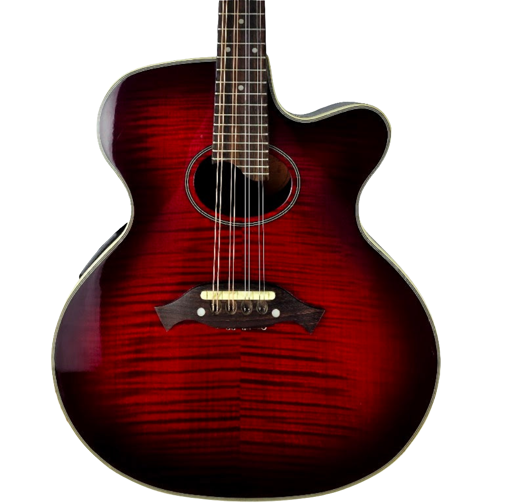 CRAFTER M70E ELECTRO ACOUSTIC RED BURST MANDOLIN + CASE