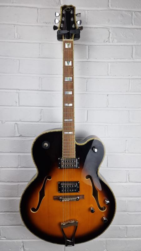 PEAVEY ROCKINGHAM HOLLOW BODY SUNBURST ELECTRIC GUITAR