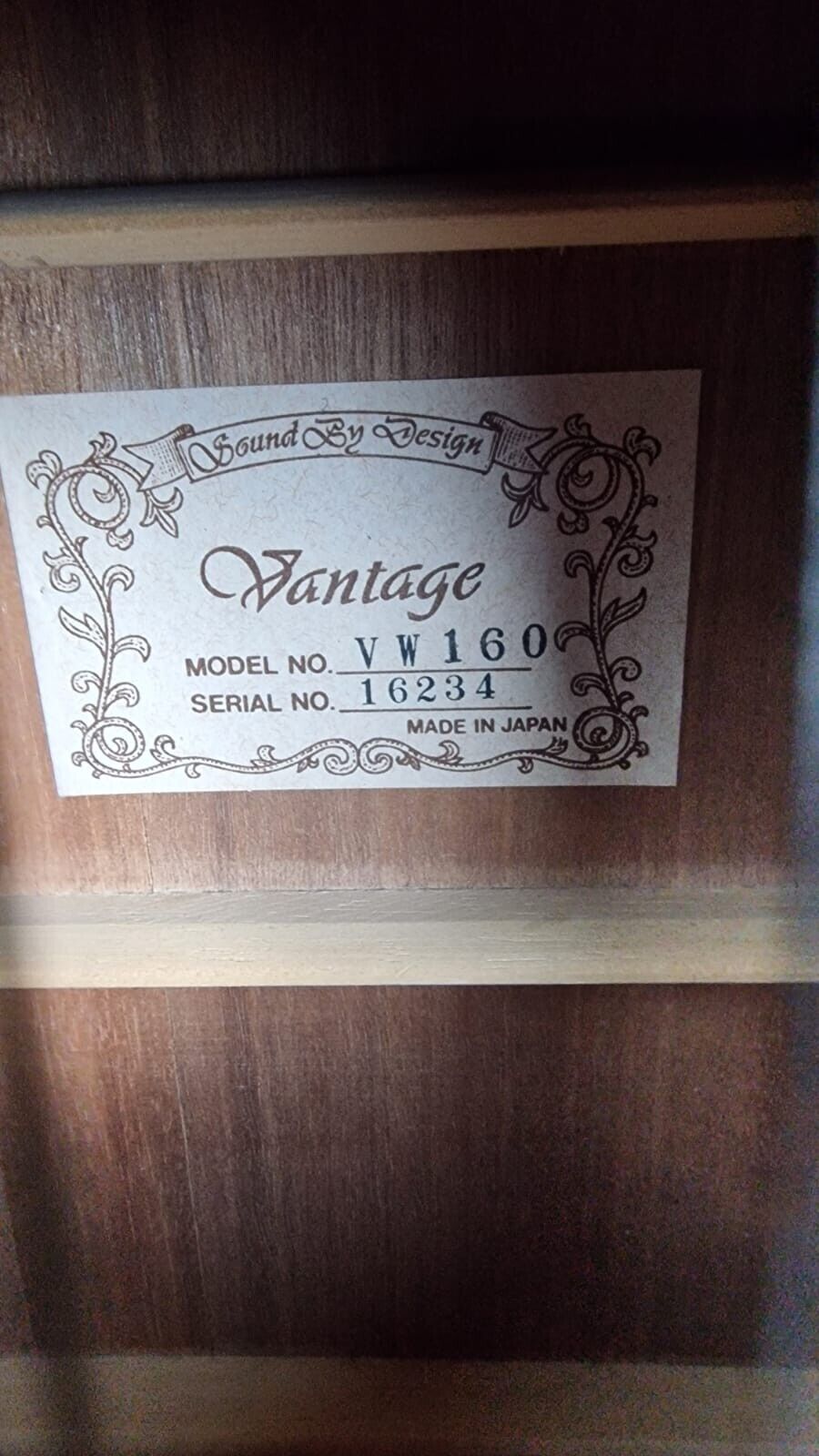 VANTAGE VW160 1970s SUNBURST ACOUSTIC GUITAR